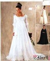 3053 MCCALLS RENAISSANCE BRIDES/ MAID EMPIRE DRESS, OVERLAY, TRAIN PATTERN 8-24